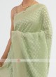 Pista Green chiffon Saree